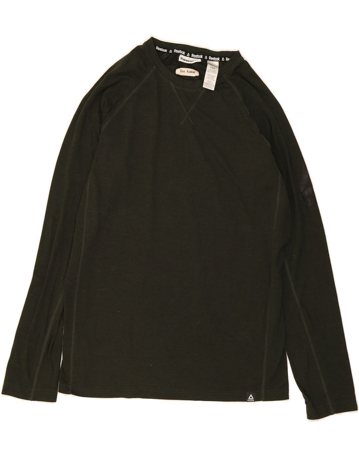 REEBOK Mens Graphic Top Long Sleeve Large Green Polyester Vintage Reebok and Second-Hand Reebok from Messina Hembry 