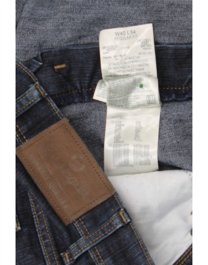 Wrangler Womens Regular Fit Straight Jeans W40 L34 Marineblå Bomuld
