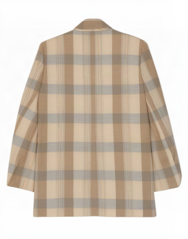 Vintage dame 2-knaps blazerjakke UK 14 Medium Beige Check