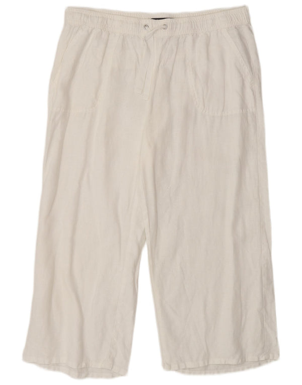 Marks & Spencer Womens Cropped Trousers UK 14 Large W30 L28 White