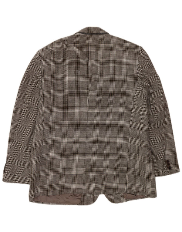 MONTANA Herre 2-knaps blazerjakke IT 56 3XL Grå Houndstooth Virgin Wool