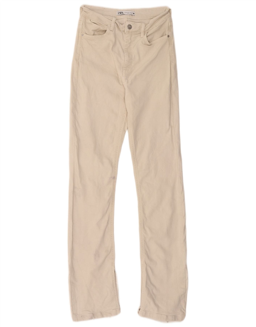 Zara Dame Straight Jeans EU 36 XS W26 L32 Beige