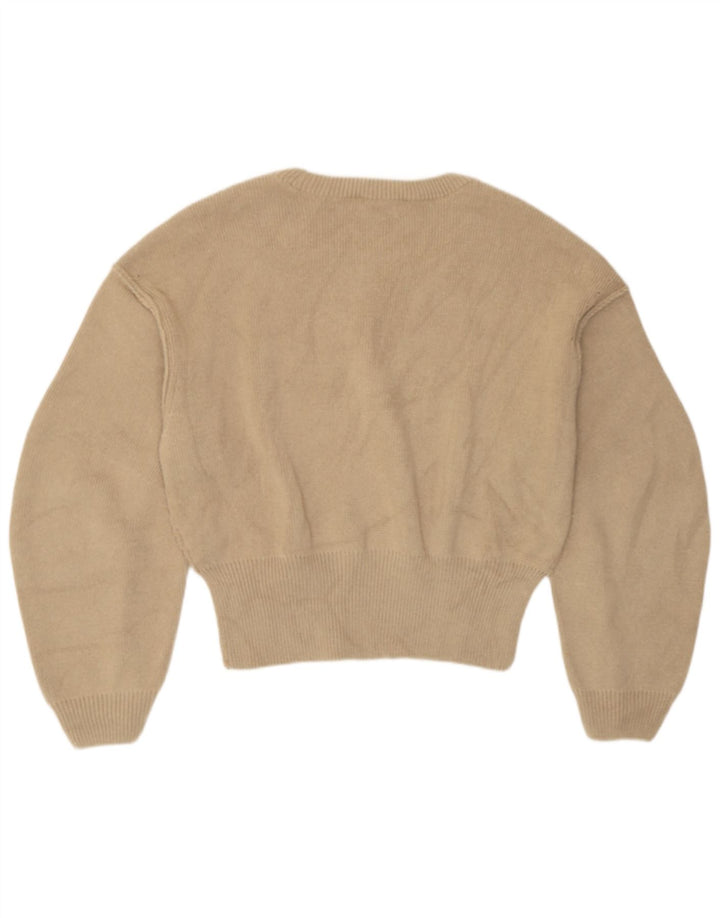 Zara Dame Loose Fit Jumper Sweater UK 14 Medium Beige Polyester
