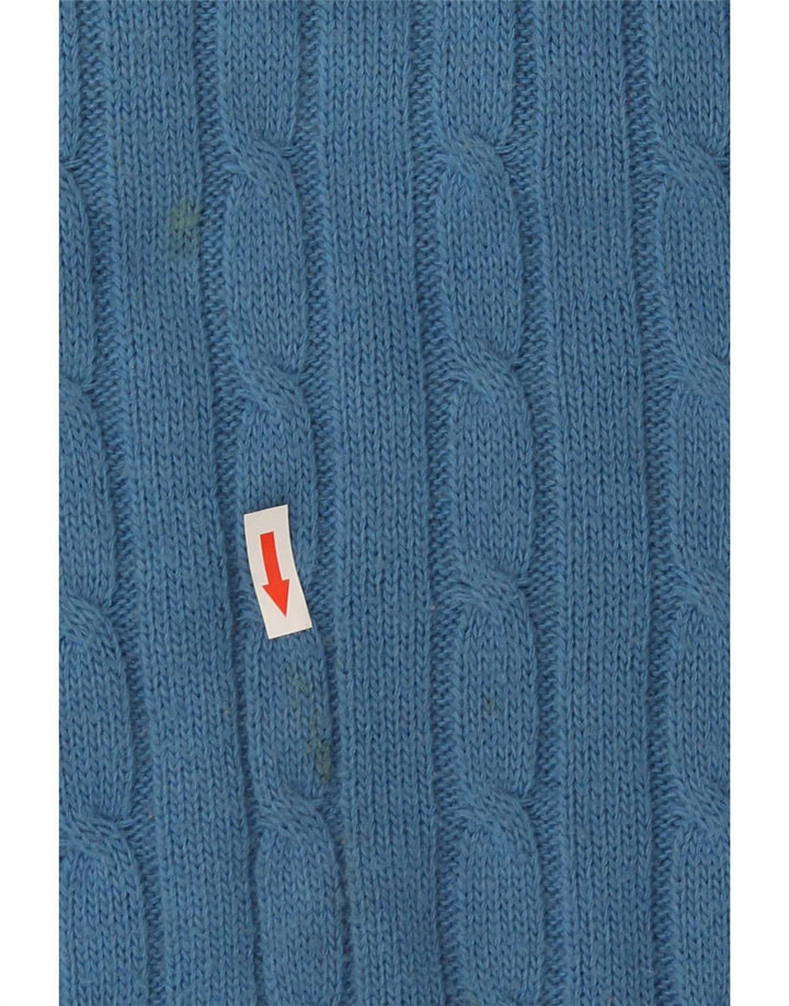 Vintage herre rund hals sweater stor blå