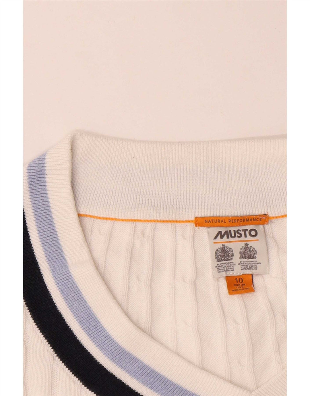 Musto Dame Oversized V-hals sweater UK 10 Small White Bomuld