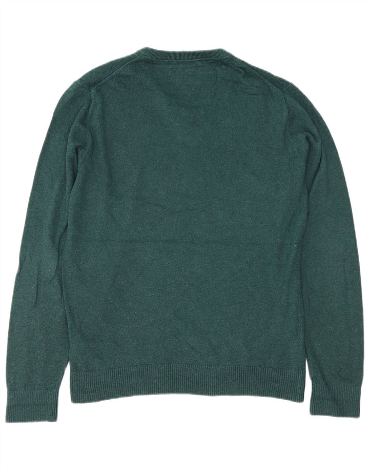 Tommy Hilfiger Herre V-hals sweater Medium Grøn Bomuld