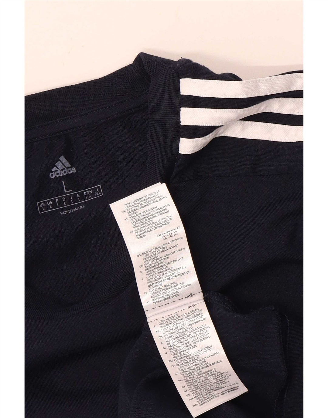 Adidas Herre T-Shirt Top Stor Marineblå Bomuld