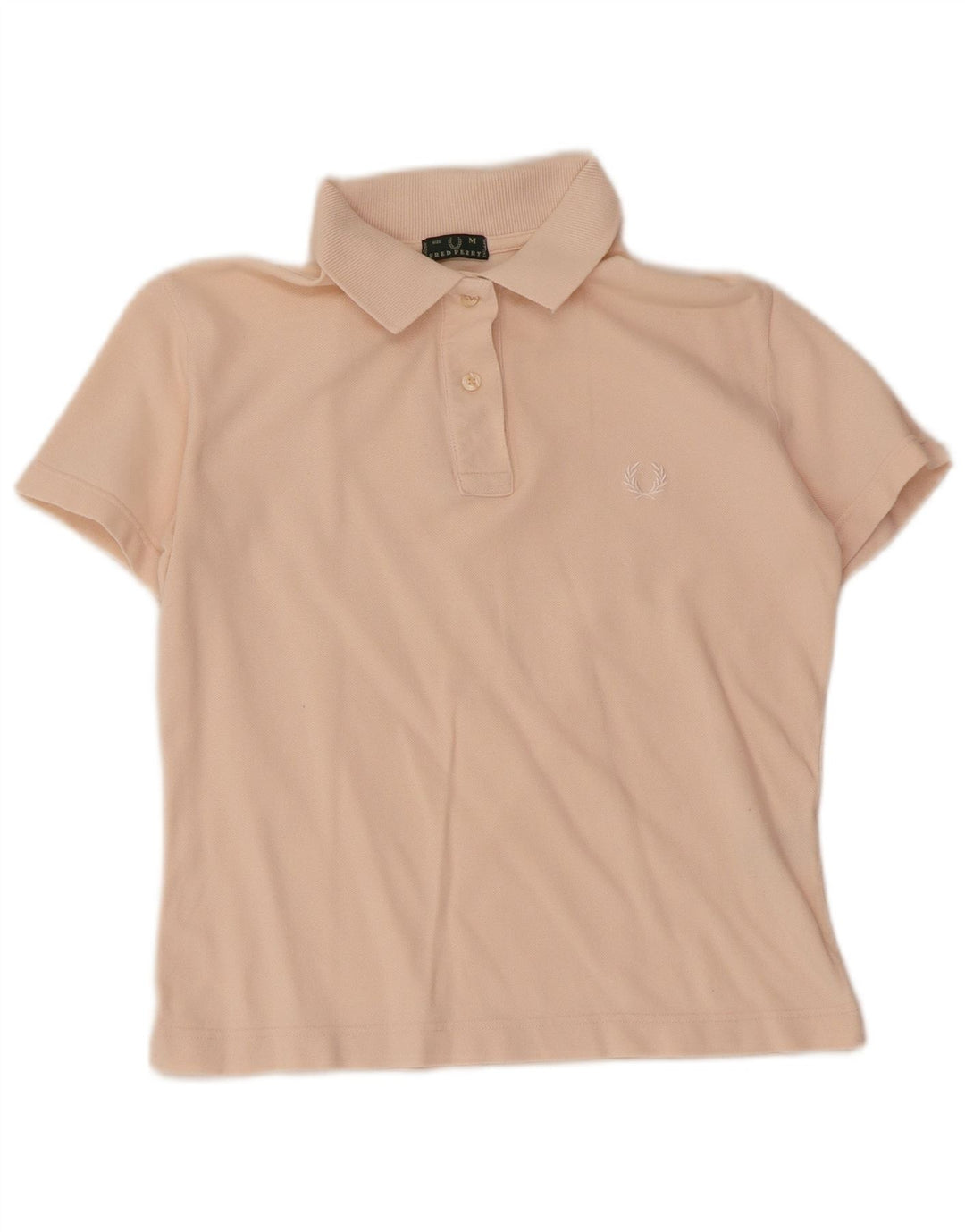 Fred Perry Dame Polo Shirt UK 12 Medium Pink Bomuld