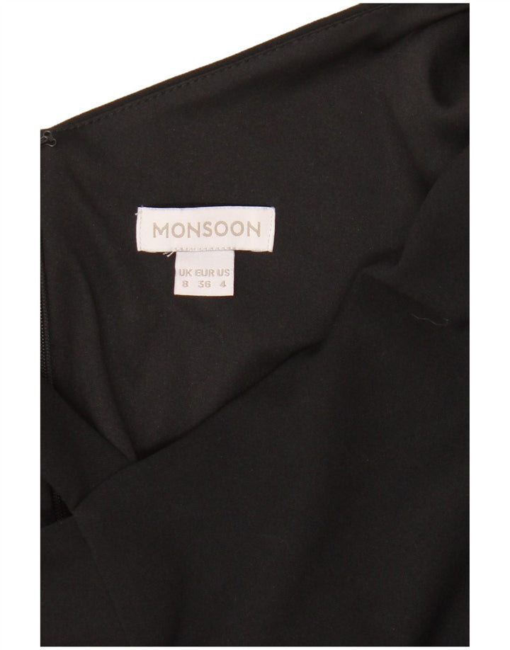 Monsoon Womens One Shoulder Jumpsuit UK 8 Small Black Polyester