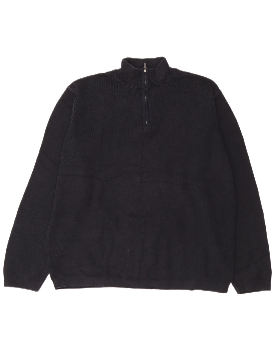 Marks & Spencer Herre Blue Harbor Zip Neck Jumper Sweater XL Navy Blue