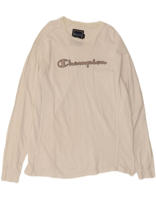 Champion Herre grafisk top langærmet 2XL hvid bomuld