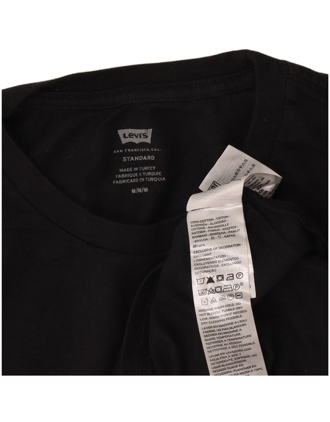 Levi's Herre Standard Top Langærmet Medium Sort Bomuld