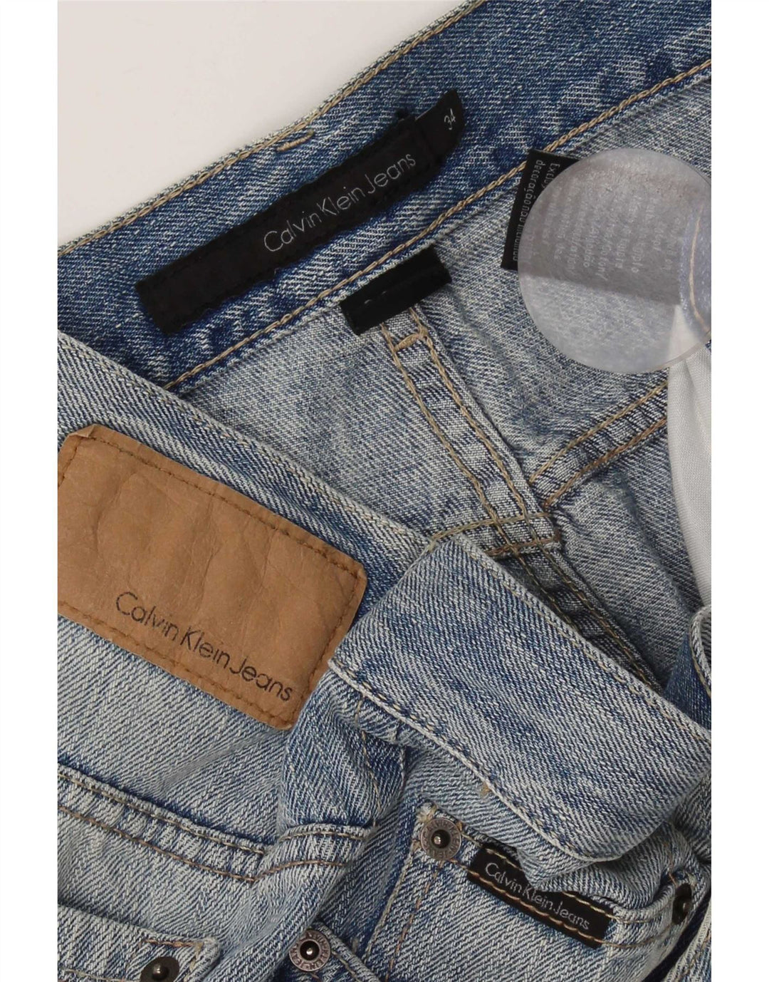 Calvin Klein Straight Jeans til mænd W34 L30 Blå Bomuld