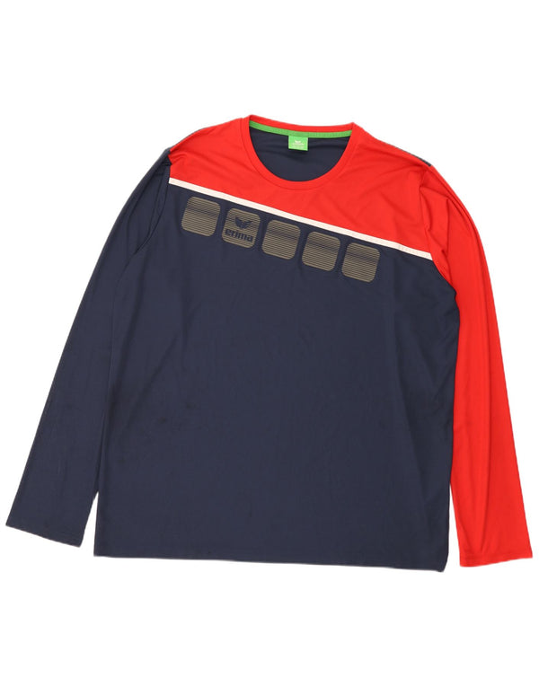 Erima Herre Grafisk Top Langærmet 3XL Navy Blue Colourblock Polyester