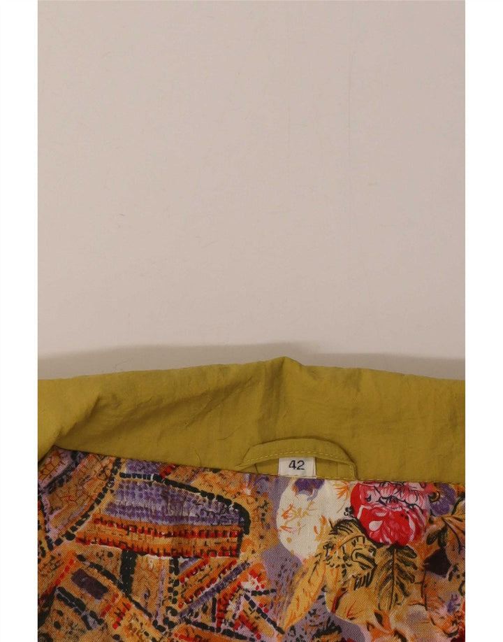 Vintage Dame Oversized Windbreaker Jacket EU 42 Large Yellow Polyamide