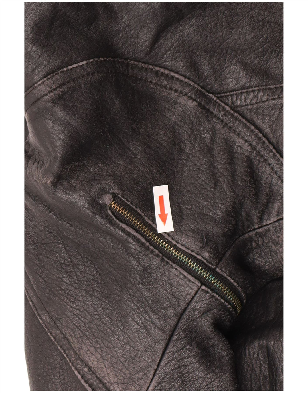 Vintage dame læderjakke IT 52 2XL sort læder