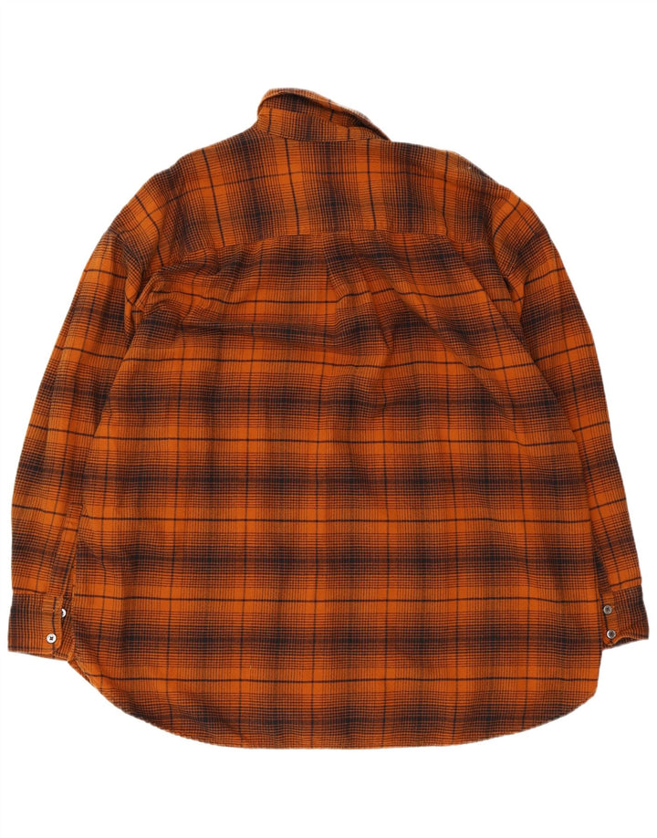 Levi's Dame Oversized Flanell Shirt UK 16 Large Orange Ternet Bomuld