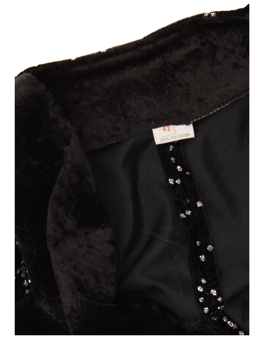 VINTAGE kvinders abstrakt mønster frakke Blazerjakke IT 42 Medium Sort