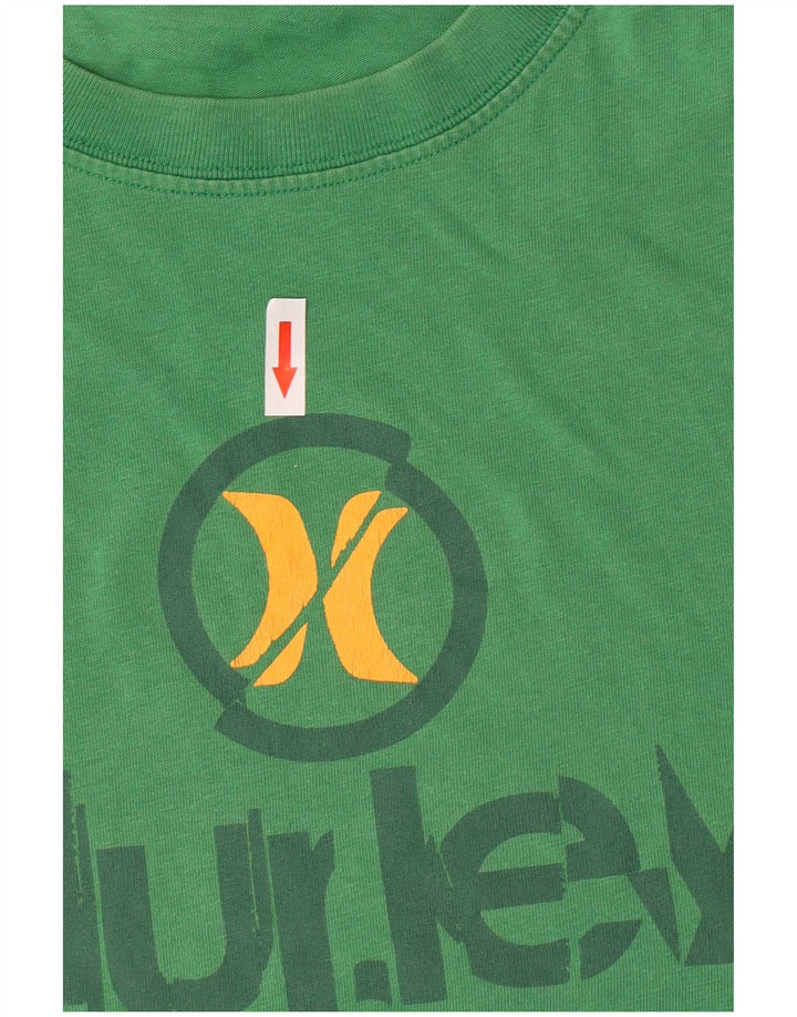 Hurley Herre grafisk T-shirt top mellemgrøn bomuld