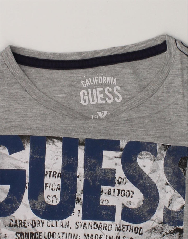 GUESS Boys Graphic Top Long Sleeve 11-12 Years Grey Cotton | Vintage Guess | Thrift | Second-Hand Guess | Used Clothing | Messina Hembry 