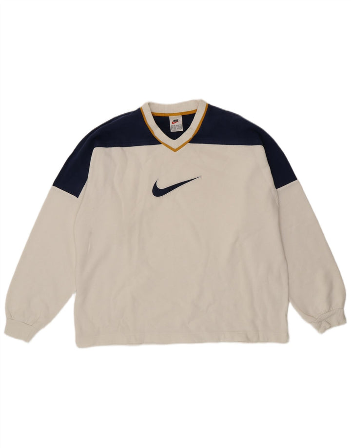 Nike grafisk sweatshirt til mænd UK 39/41 Medium White Colourblock
