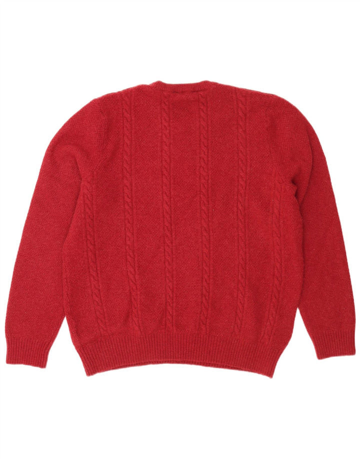 Besætningstøj Herrehalstrøje Sweater Stor rød lammeuld