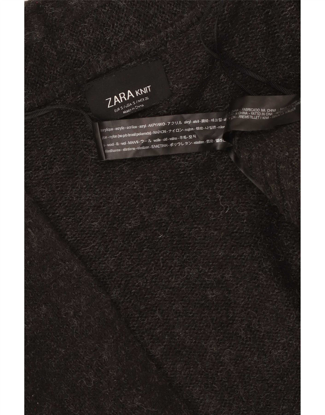 Zara Womens Oversized Longline Open Cardigan Sweater UK 10 Small Grey