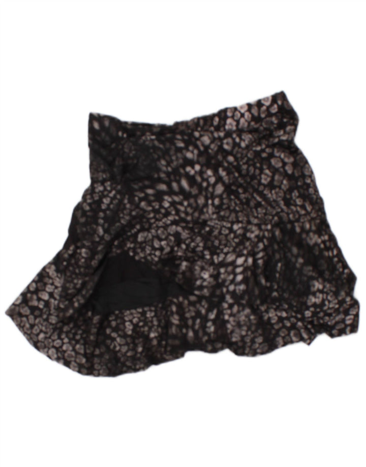 OASIS Dame Mini Asymmetrisk Nederdel Lille W27 sort dyreprint