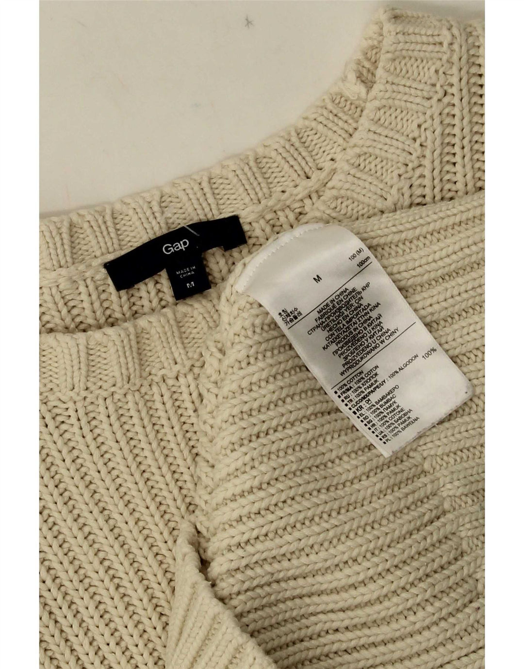 Gap Dame Boat Neck Jumper Sweater UK 14 Medium Off White Bomuld