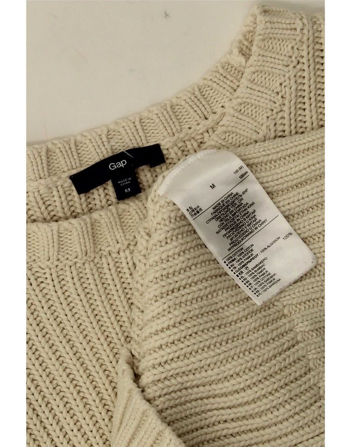 Gap Dame Boat Neck Jumper Sweater UK 14 Medium Off White Bomuld
