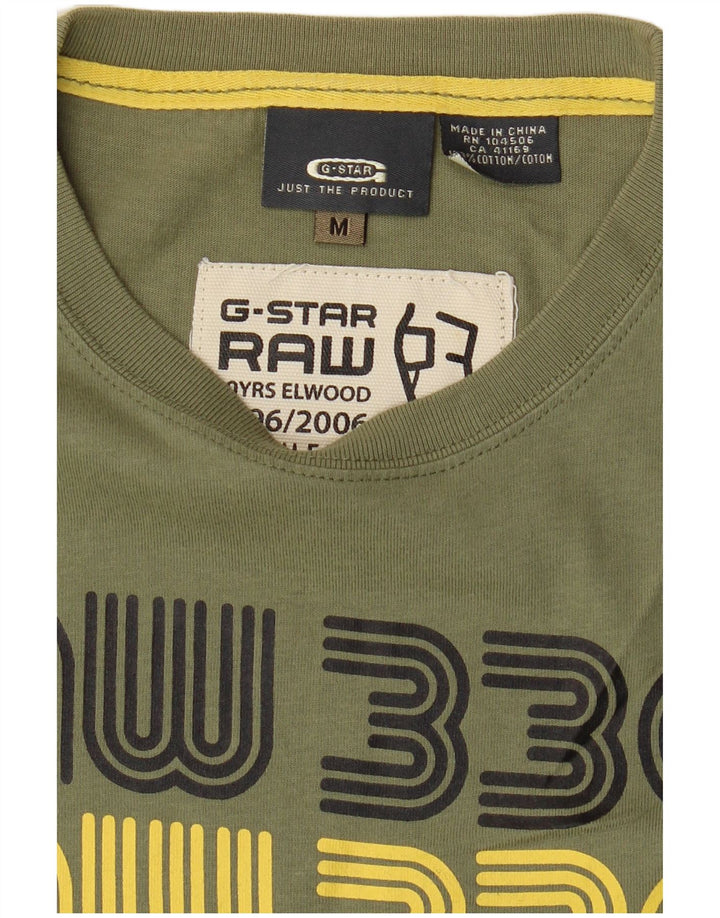 G-Star Herre grafisk T-shirt Top Medium Khaki Bomuld
