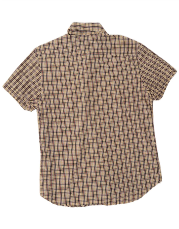 Calvin Klein Jeans Kortærmet Herreskjorte Stor Beige Ternet