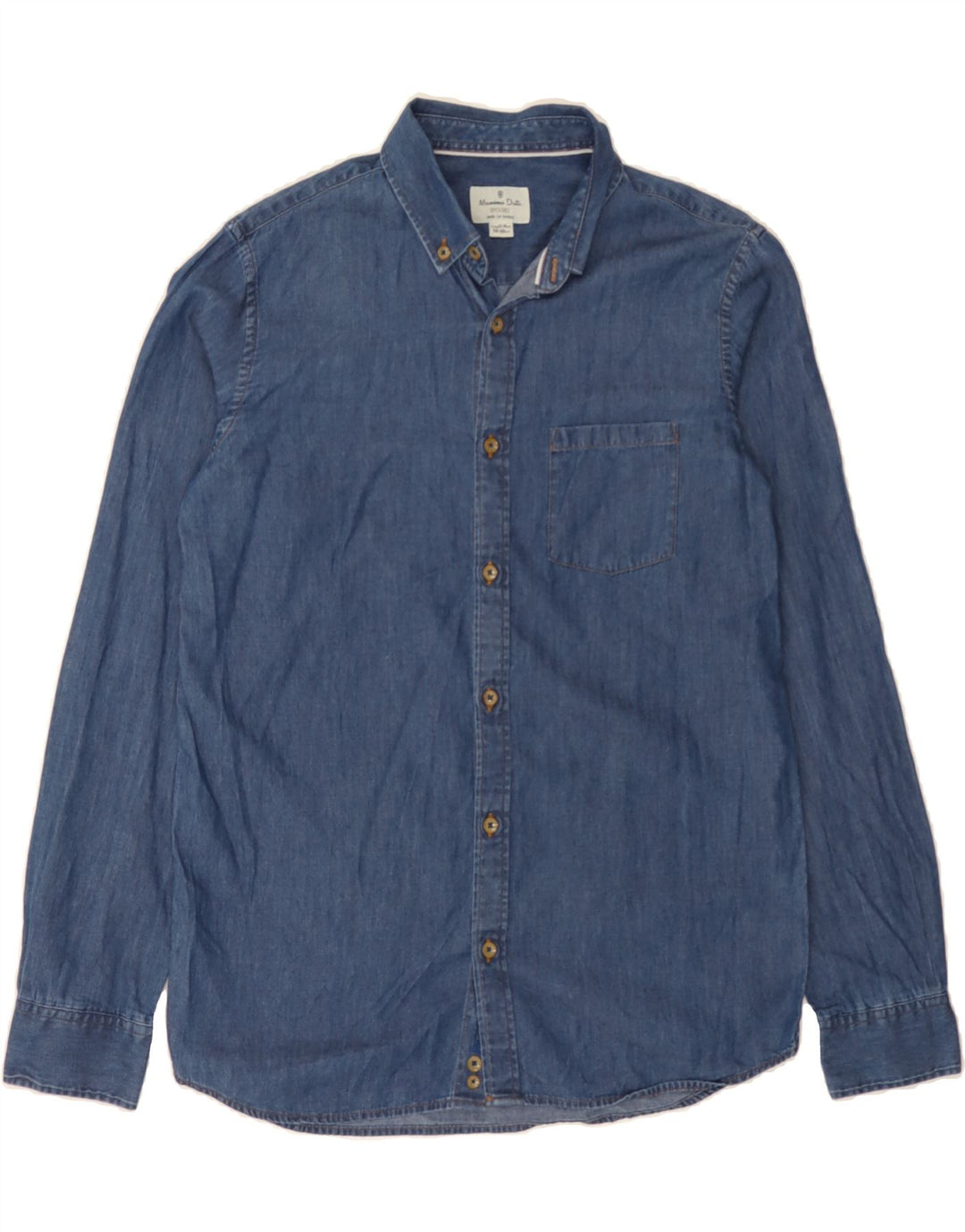MASSIMO DUTTI Boys Denim Shirt 13-14 Years Navy Blue Vintage Massimo Dutti and Second-Hand Massimo Dutti from Messina Hembry 