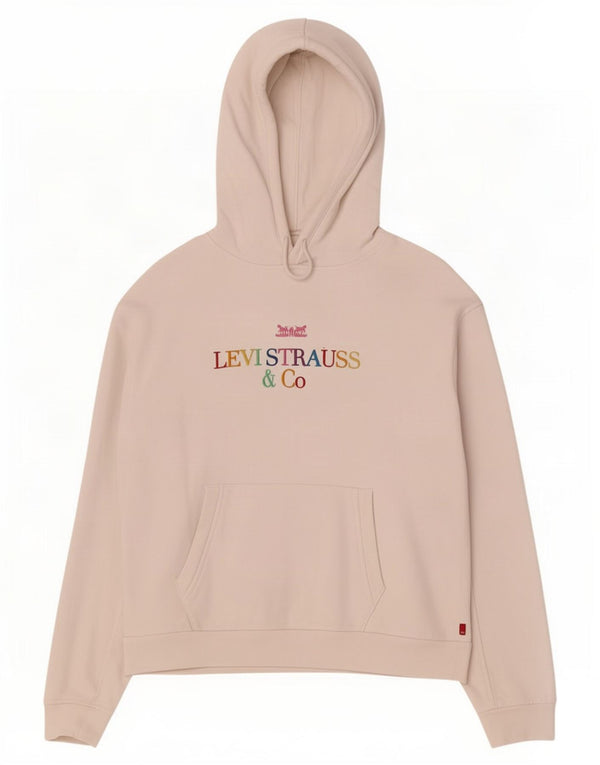Levi's grafisk oversized hættetrøje til kvinder, UK 2 2XS hvid bomuld