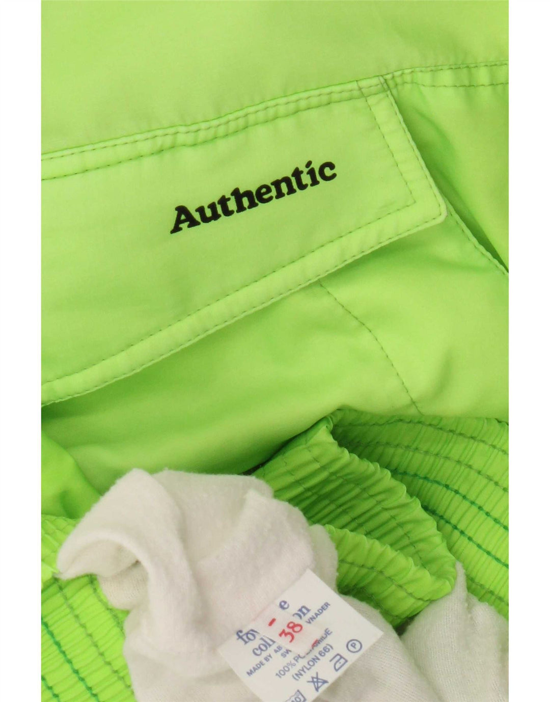 Autentisk Herre Anorak træningsdragt Topjakke UK 38 Medium Grøn Polyamid