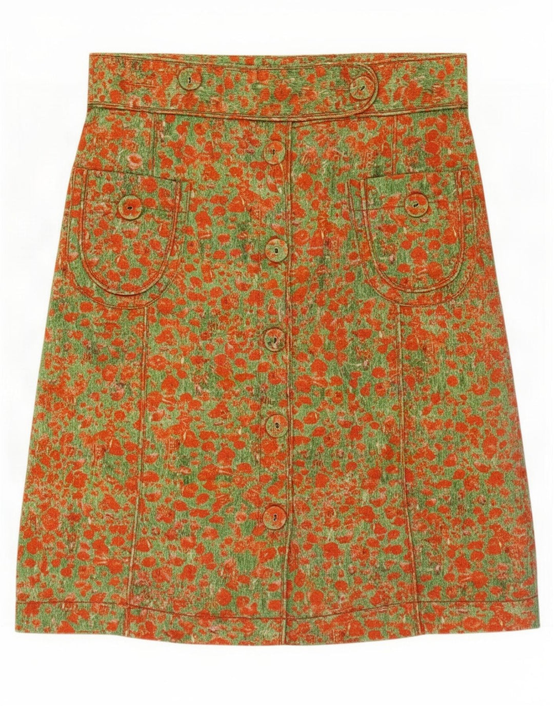 Paul Smith Kvinders abstrakt mønster A-linje nederdel Medium W30 Orange Bomuld