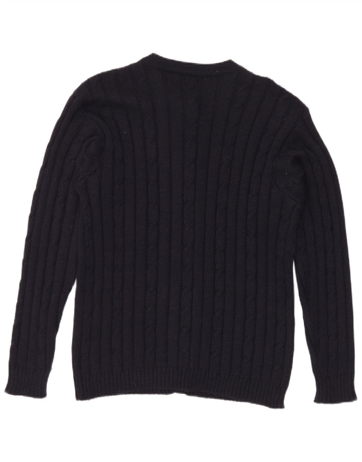 Vintage dame cardigan sweater UK 12 Medium Navy Blue