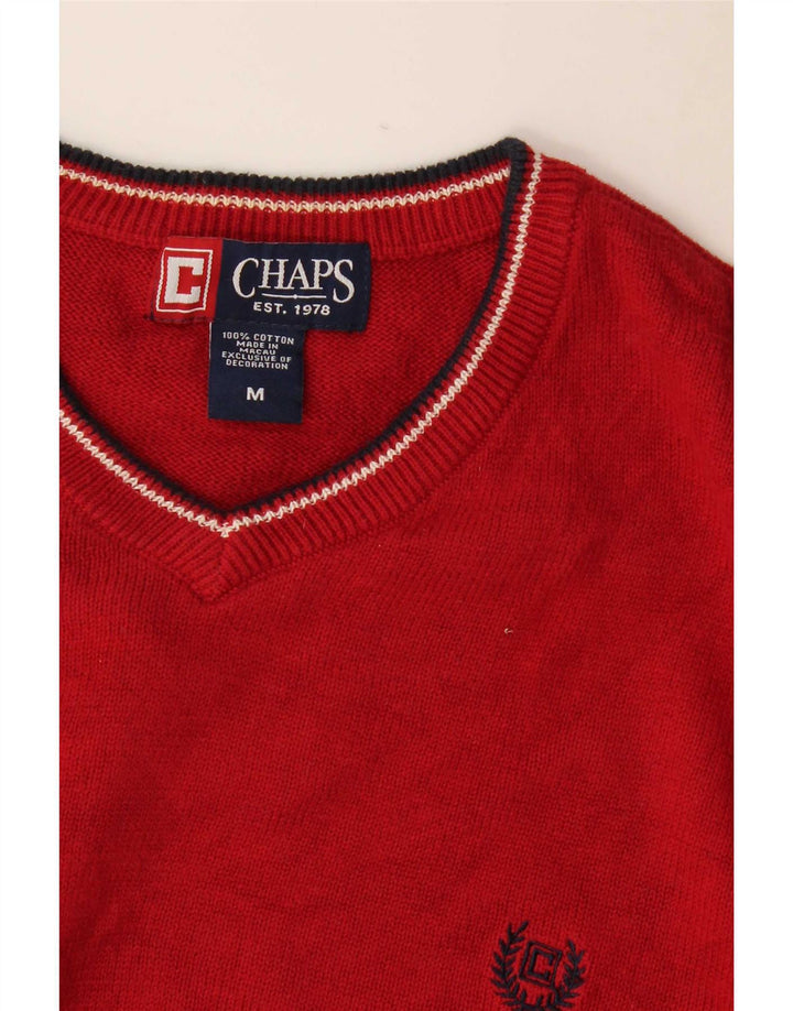 Chaps Herre V-hals sweater Medium Rød Bomuld