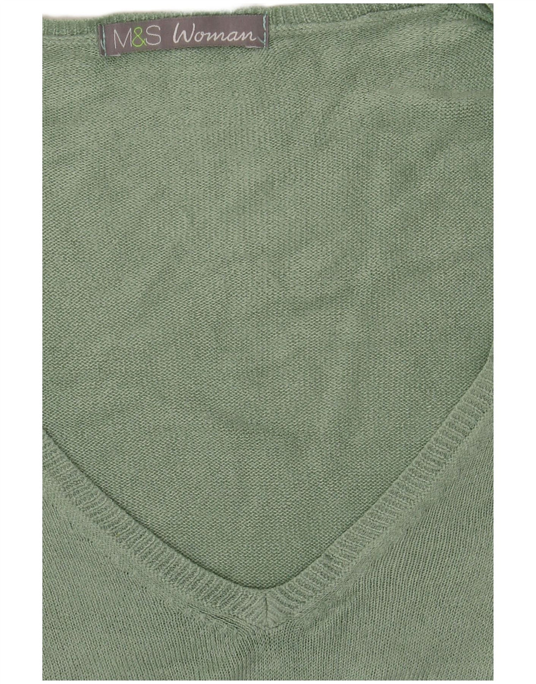 Marks & Spencer Dame V-hals sweater UK 12 Medium Green
