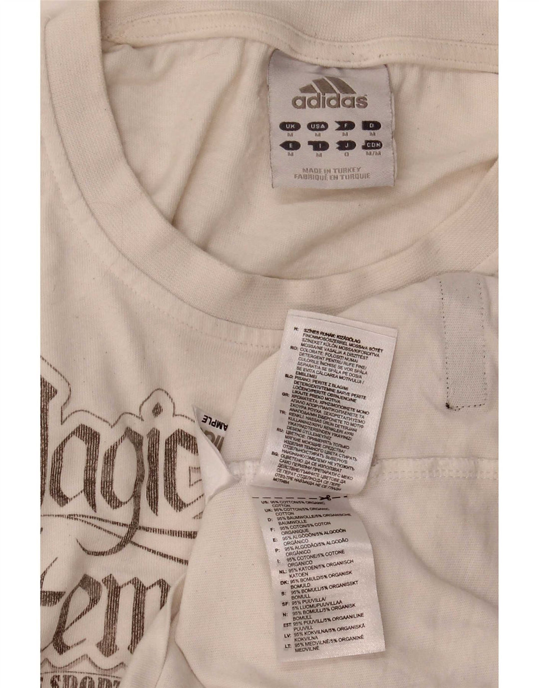 Adidas Grafisk T-shirt top til mænd Medium hvid bomuld