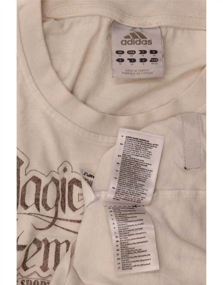 Adidas Grafisk T-shirt top til mænd Medium hvid bomuld