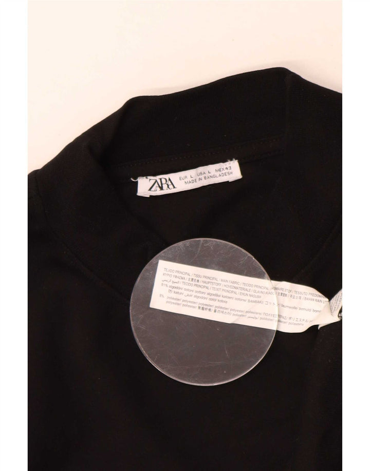 Zara Herre Sweatshirt Jumper Stor Sort Bomuld