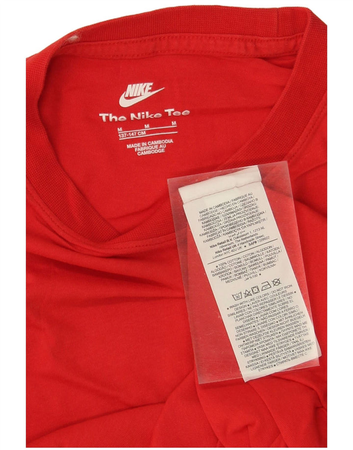 NIKE Boys T-Shirt Top 10-11 Years Medium  Red Cotton