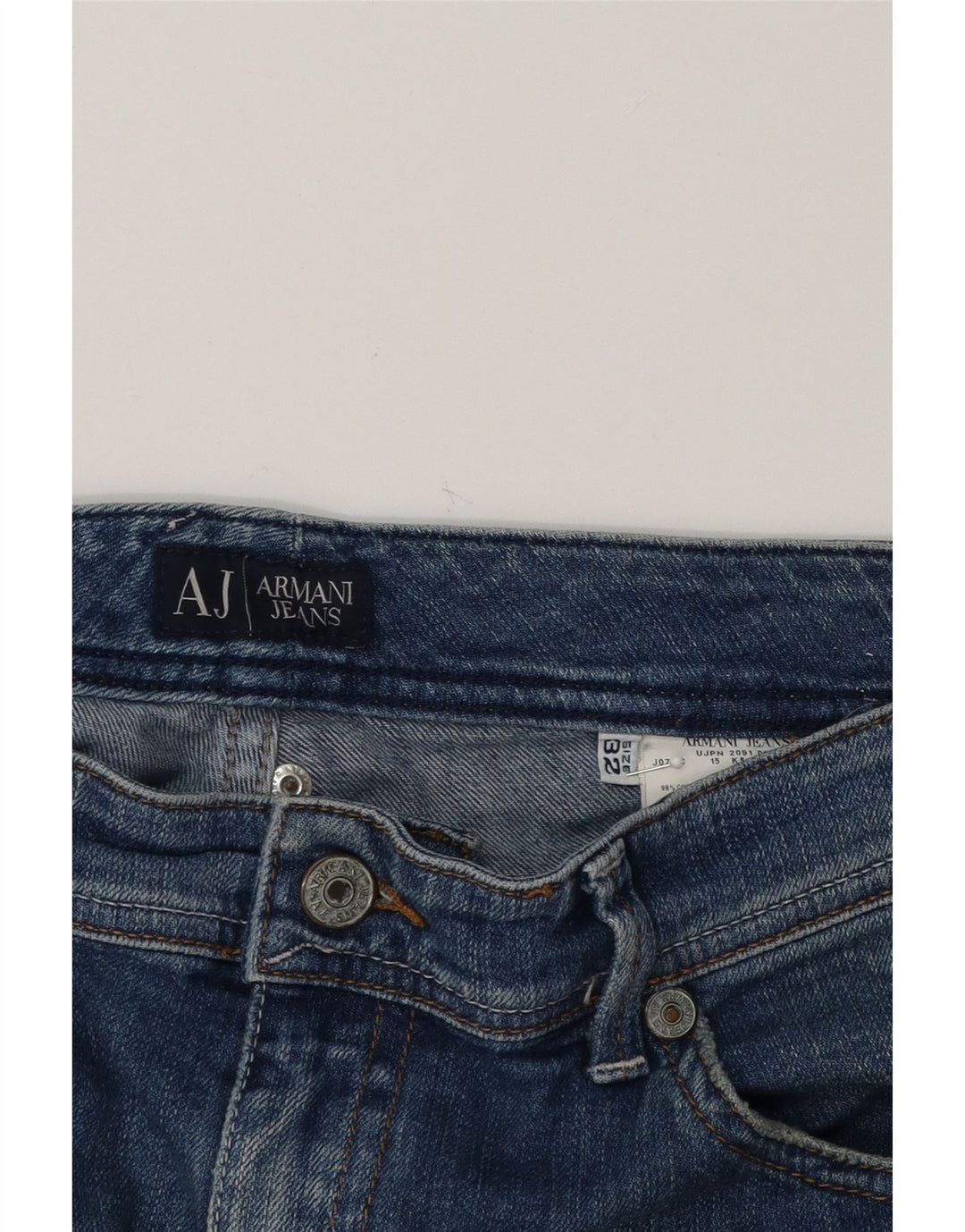 ARMANI Womens Crop Straight Jeans W32 L27 Blue Cotton Vintage Armani and Second-Hand Armani from Messina Hembry 