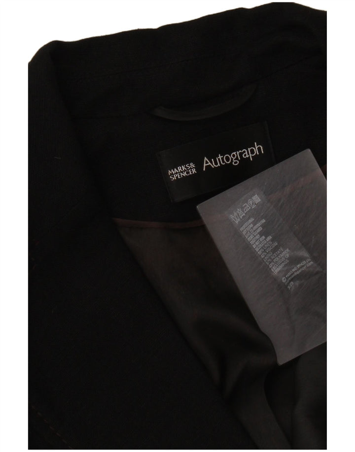 Marks & Spencer Dame Autograph Blazer Jacket UK 16 Large Black Linen