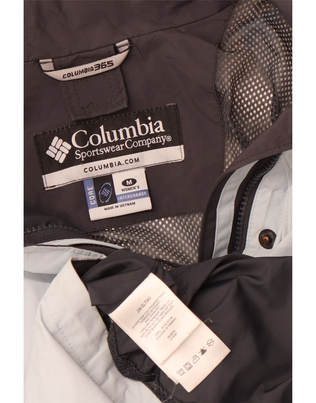 COLUMBIA Vindjakke med hætte til kvinder UK 14 Medium Blue Nylon Sports