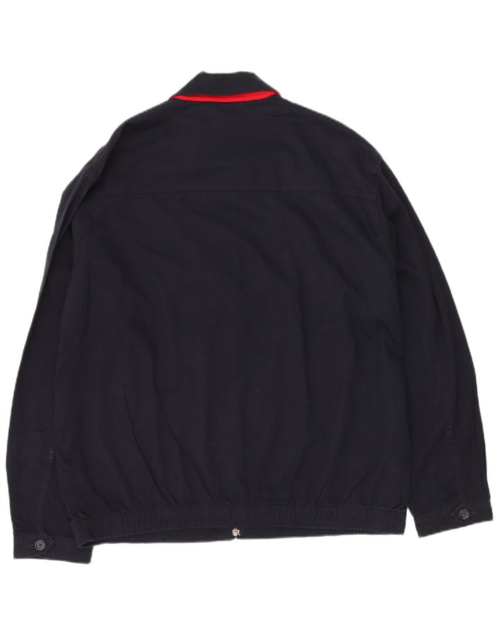Chaps Herre Bomber Jacket UK 40 Large Navy Blue Cotton