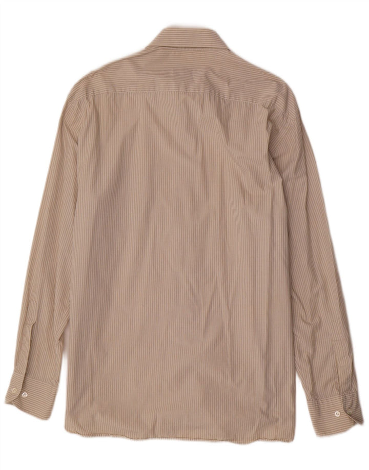 HUGO BOSS Herreskjorte Str. 43 17 XL Beige Stribet Bomuld