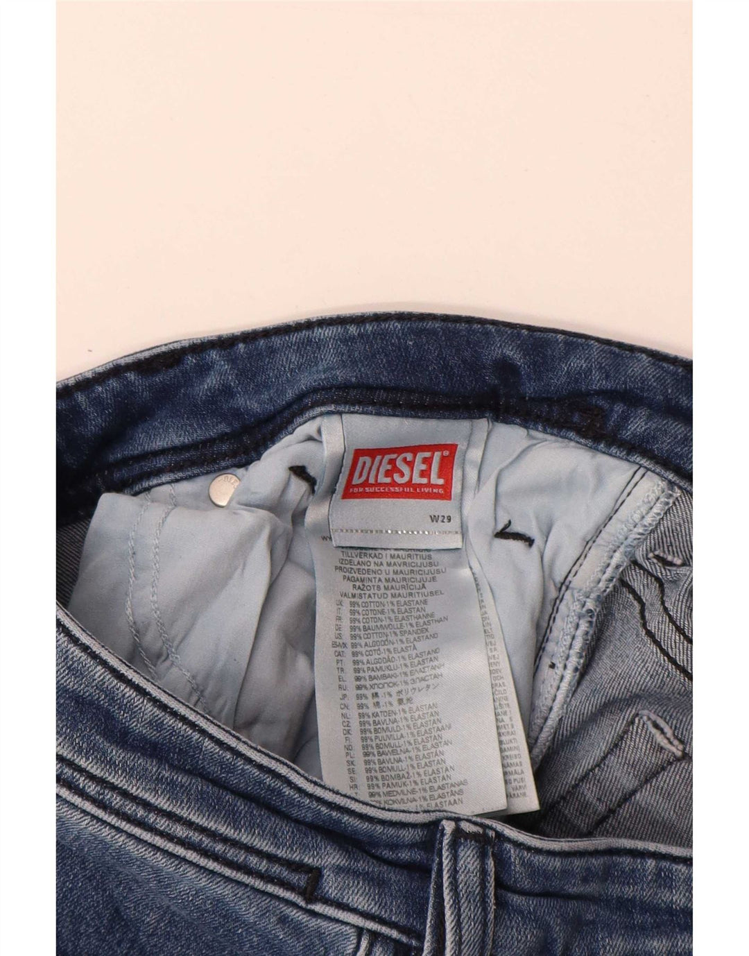 Diesel Dame Slim Jeans W29 L29 Blå Bomuld