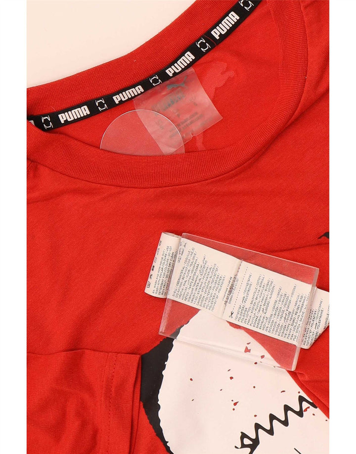 Puma Herre Grafisk T-Shirt Top Lille Rød Polyester